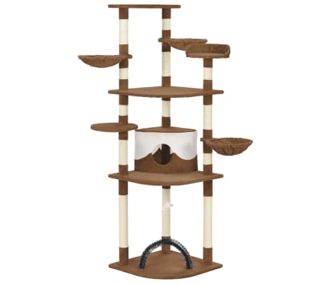 vidaXL Cat Tree with Sisal Scratching Posts Brown 190 cm