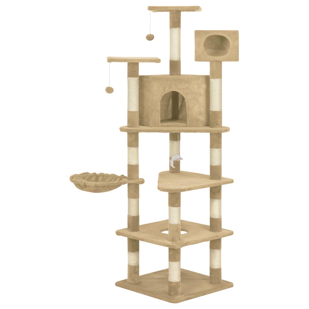 

vidaXL Kattenkrabpaal met sisal krabpalen 165 cm beige