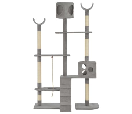 vidaXL Rascador para gatos con postes rascadores de sisal gris 180 cm