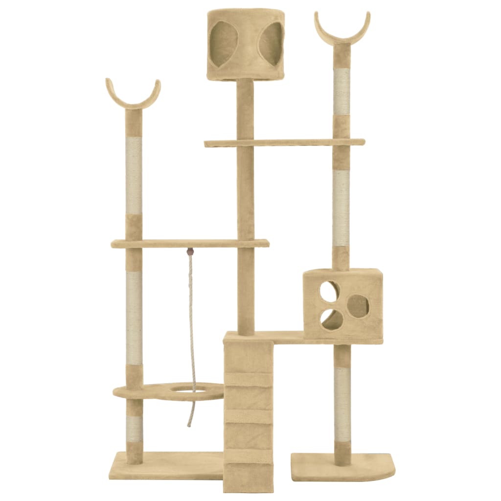 vidaXL Cat Tree with Sisal Scratching Posts Beige 180 cm