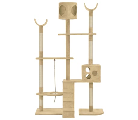 vidaXL Cat Tree with Sisal Scratching Posts Beige 180 cm