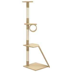 vidaXL Draskyklė katėms su stovais i&scaron; sizalio, smėlio spalvos, 160cm