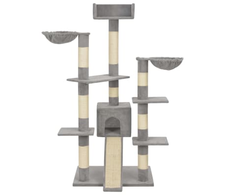 vidaXL Draskyklė katėms su stovais i&scaron; sizalio, pilkos sp., 183cm, XXL