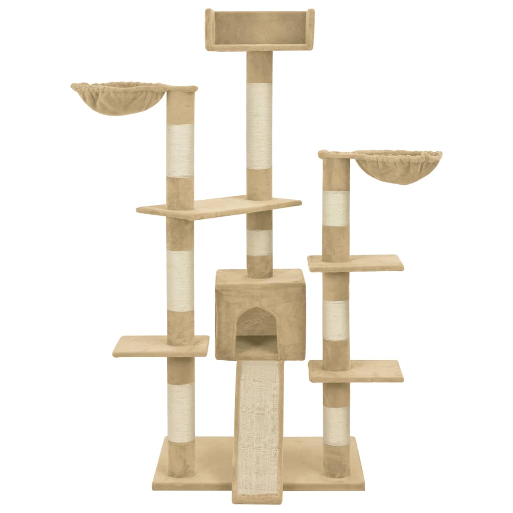 

vidaXL Kattenmeubel met sisal krabpalen XXL 183 cm beige