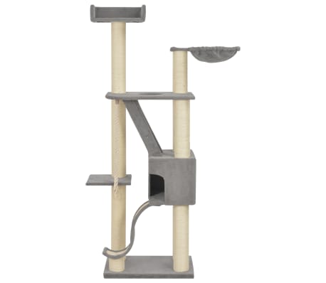 vidaXL Draskyklė katėms su stovais i&scaron; sizalio, pilka, 180cm, XXL