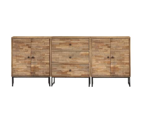 Vidaxl Sideboard Set 3 Pieces Reclaimed Teak Wood Vidaxl Com