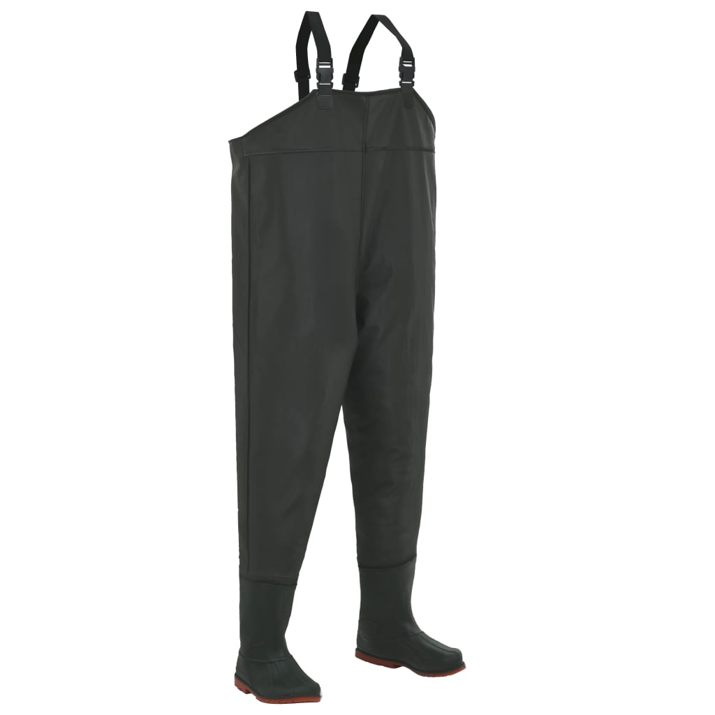 vidaXL Pantaloni de vânătoare cu cizme, verde, mărime 39