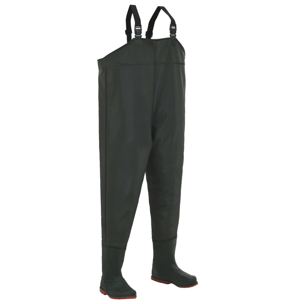 vidaXL Pantaloni de vanatoare cu cizme, verde, marime 46