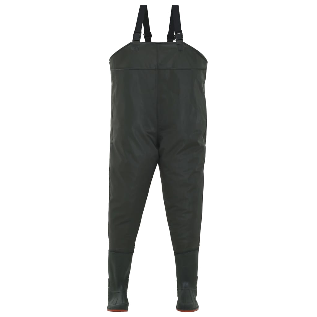 Vidaxl Pantaloni De Vanatoare Cu Cizme, Verde, Marime 46