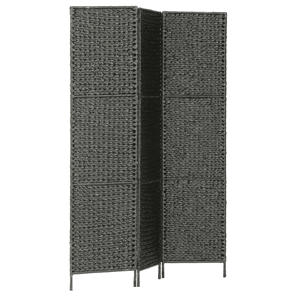 Fekete 3-paneles vízijácint paraván 116 x 160 cm 