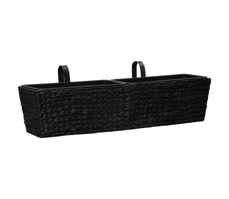 vidaXL Jardini&egrave;res 2 pcs Jacinthe d'eau Noir