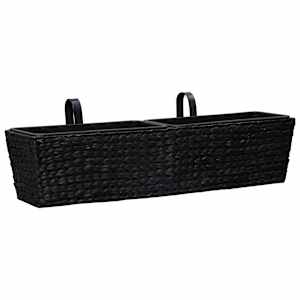 vidaXL Jardini&egrave;res 2 pcs Jacinthe d'eau Noir