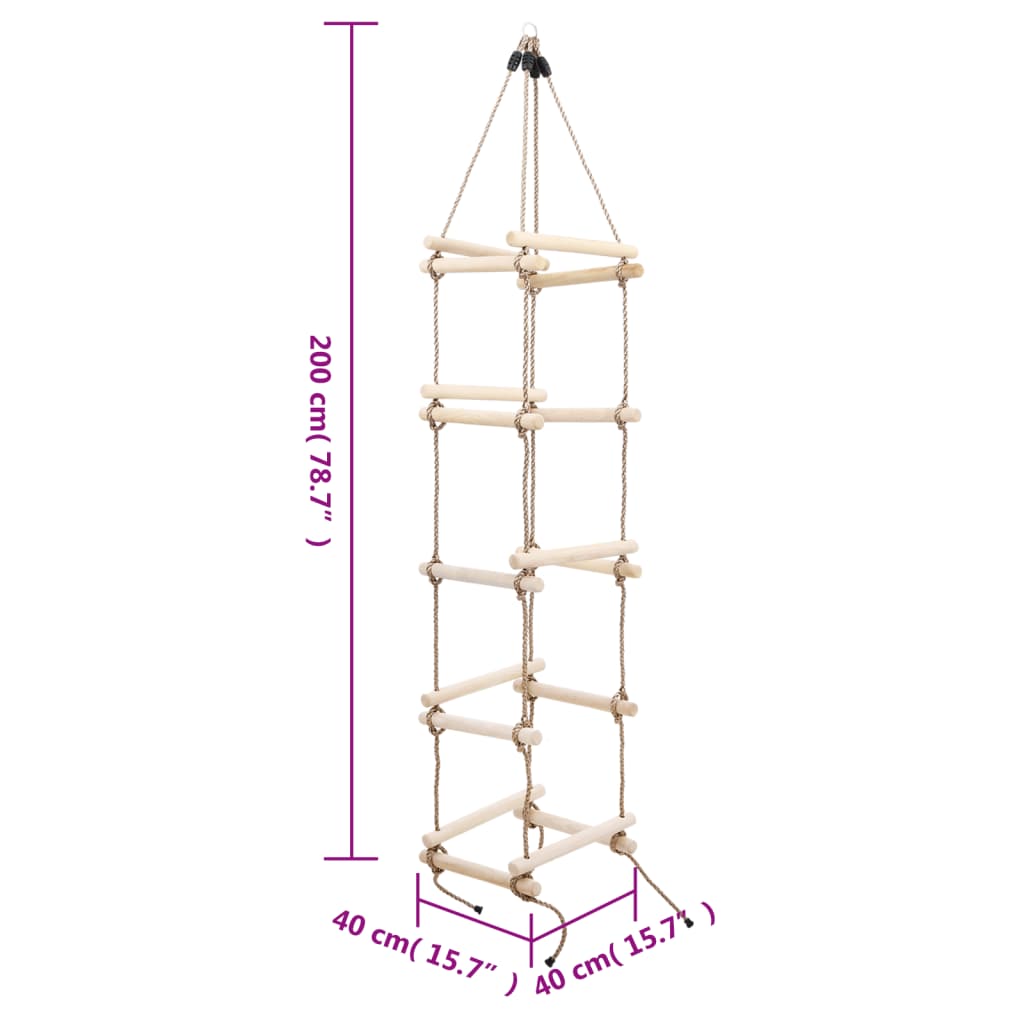 Fa kötéllétra gyerekeknek 200 cm 