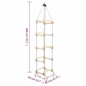 Dětský provazový žebřík 200 cm dřevo - obrázek 7