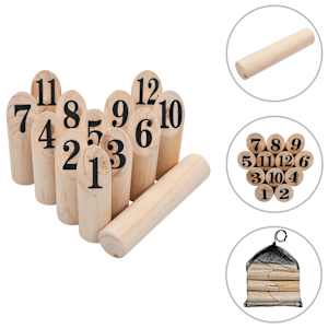 Igra Kubb s številkami komplet iz lesa