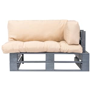 vidaXL Divano da Giardino a Pallet con Cuscini Sabbia in Legno di Pino