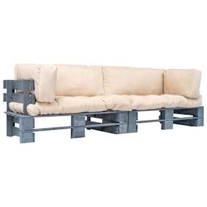 Vrtna garnitura iz palet 2-delna s peščenimi blazinami borovina