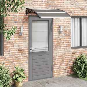 Nadstrešek za vrata črn 120x100 cm PC