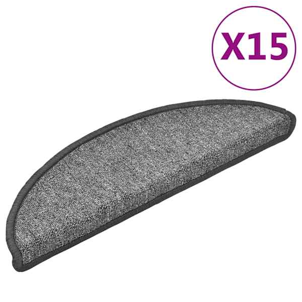 vidaXL trepimatid 15 tk 56 x 17 x 3 cm tumehall poolringikujuline