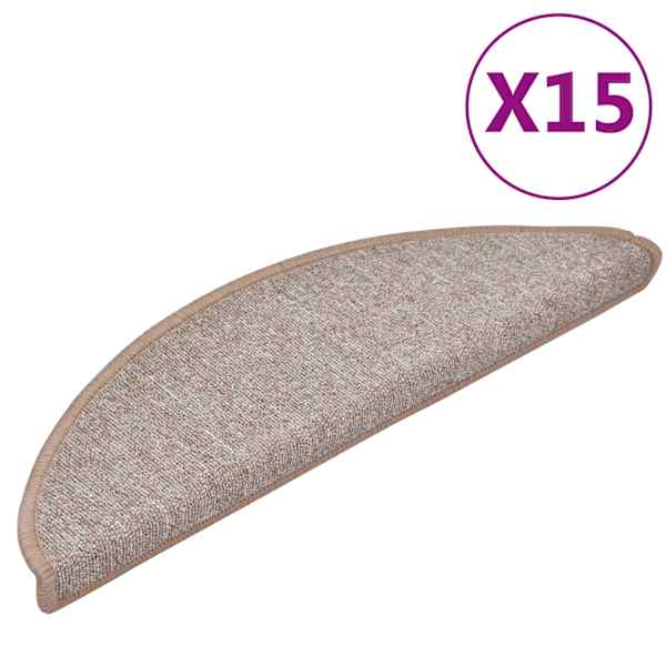 vidaXL trepimatid 15 tk 56 x 17 x 3 cm helepruunid poolringikujulised