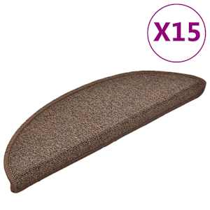 vidaXL trepimatid 15 tk 56 x 17 x 3 cm kohvipruunid poolringikujulised