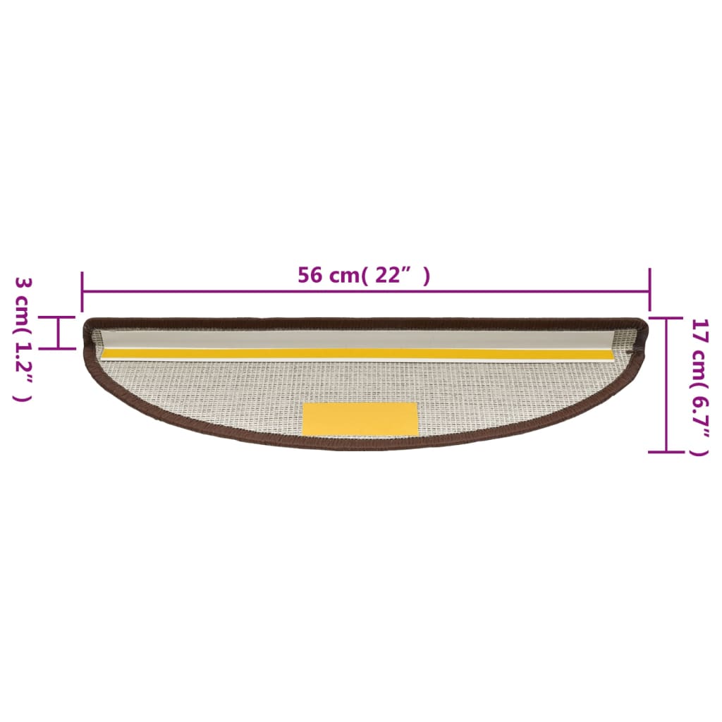 15 st Trapmatten 56x17x3 cm koffiebruin