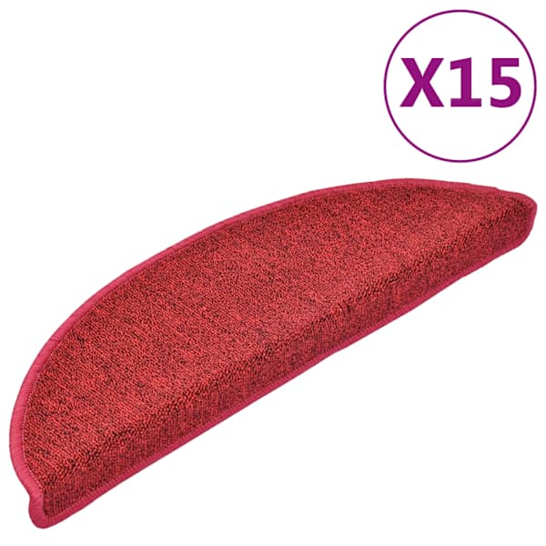 vidaXL trepimatid 15 tk 56 x 17 x 3 cm punased poolringikujulised