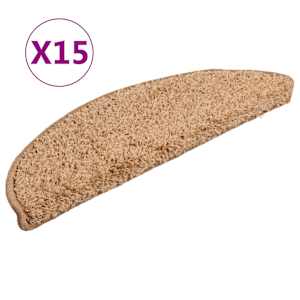 vidaXL trepimatid 15 tk 56 x 17 x 3 cm beežid poolringikujulised