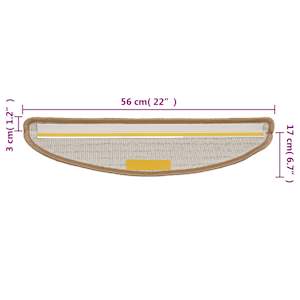 Schodové rohože 15 ks 56 x 17 x 3 cm béžové, půlkulaté - obrázek 8