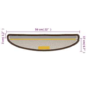 Schodové rohože 15 ks 56 x 17 x 3 cm hnědé půlkulaté - obrázek 8