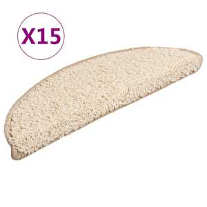 vidaXL trepimatid 15 tk 56 x 17 x 3 cm kreemikad poolringikujulised