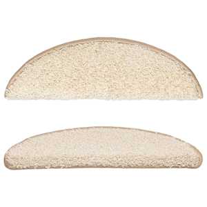 Schodové rohože 15 ks 56x17x3 cm krémové, půlkulaté - obrázek 4
