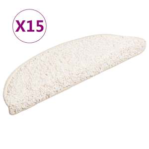 vidaXL trepimatid 15 tk 56 x 17 x 3 cm valged poolringikujulised