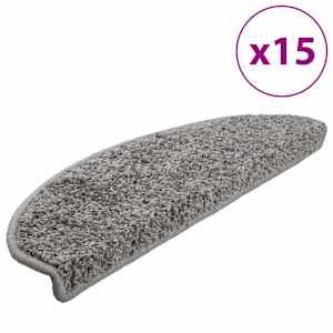 Schodové rohože 15 ks 65 x 21 x 4 cm šedé, půlkulaté, velké - obrázek 2
