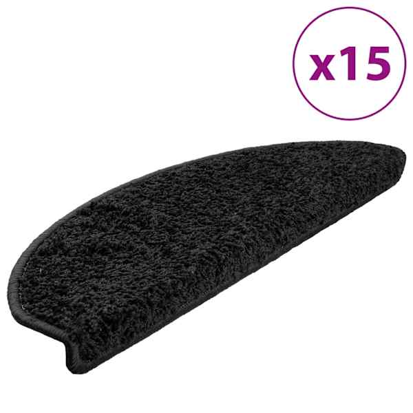 vidaXL trepimatid 15 tk 65 x 21 x 4 cm mustad poolringikujulised suured