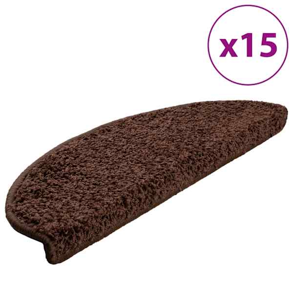 vidaXL trepimatid 15 tk 65 x 21 x 4 cm pruunid poolringikujulised suured