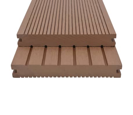 vidaXL WPC Solid Decking Boards with Accessories 98.4 '&sup2; 7.2 ' Light Brown (15x45006)