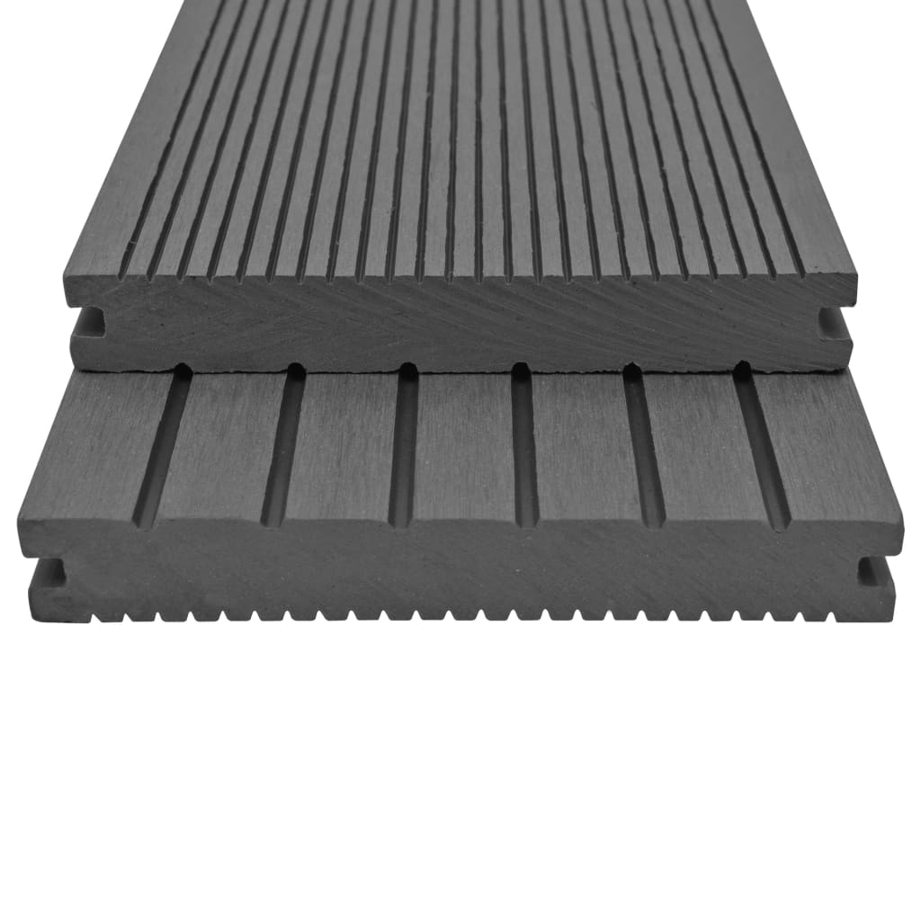 

vidaXL Terrasplanken met accessoires 16 m² 2,2 m massief HKC grijs