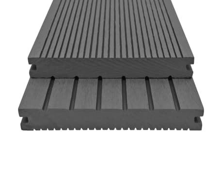 vidaXL WPC Solid Decking Boards with Accessories 52.5 '&sup2; 7.2 ' Grey (8x45007)