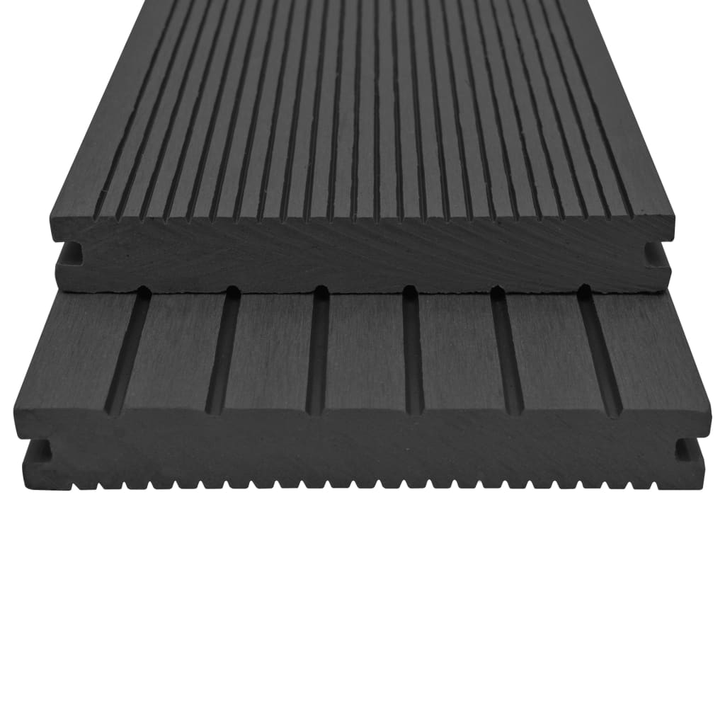 WPC plná terasová prkna a příslušenství 30 m² 2,2 m černá