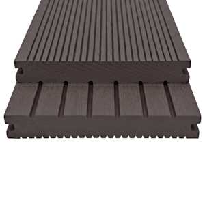 vidaXL WPC Solid Decking Boards with Accessories 20m&sup2; 2.2m Dark Brown