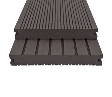 vidaXL WPC Solid Decking Boards with Accessories 30m&sup2; 2.2m Dark Brown