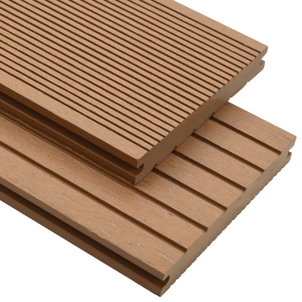 vidaXL WPC Massive Terrassendielen mit Zubehör 20 m² 4 m Teak