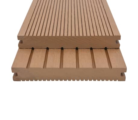 vidaXL WPC Massive Terrassendielen mit Zubehör 20 m² 4 m Teak