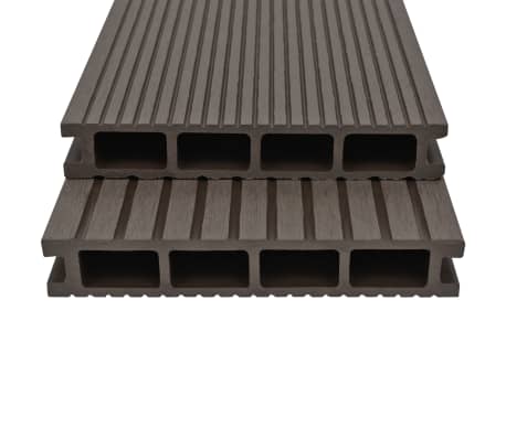 vidaXL WPC Hollow Decking Boards with Accessories 98.4 '&sup2; 7.2 ' Dark Brown (15x45003)