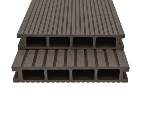 vidaXL WPC Hollow Decking Boards with Accessories 131.2 '&sup2; 7.2 ' Dark Brown (20x45003)