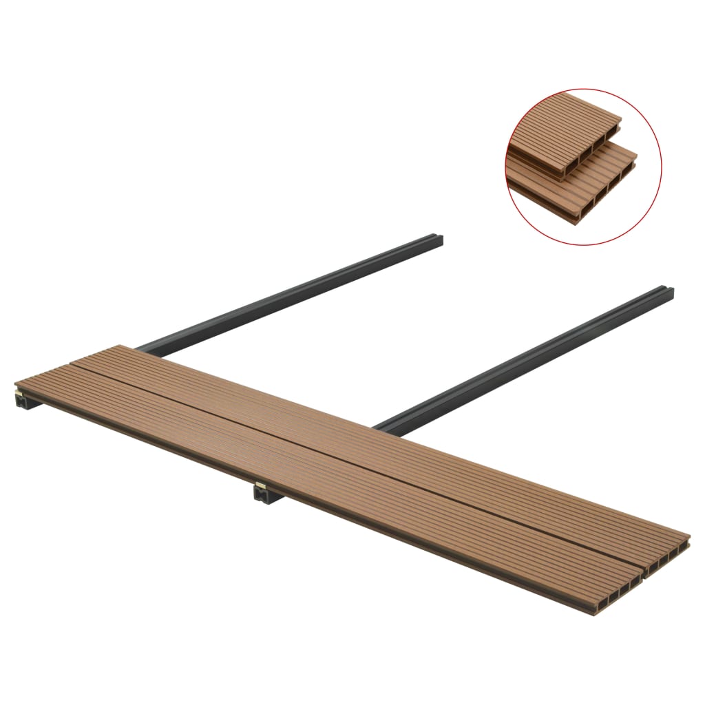 Thumbnail - vidaXL WPC Hohlkammer Terrassendielen mit Zubehör 25 m² 4 m Teak