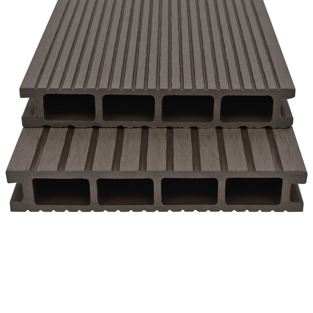vidaXL Terrasplanken HKC met accessoires 25 m² 4 m donkerbruin afbeelding