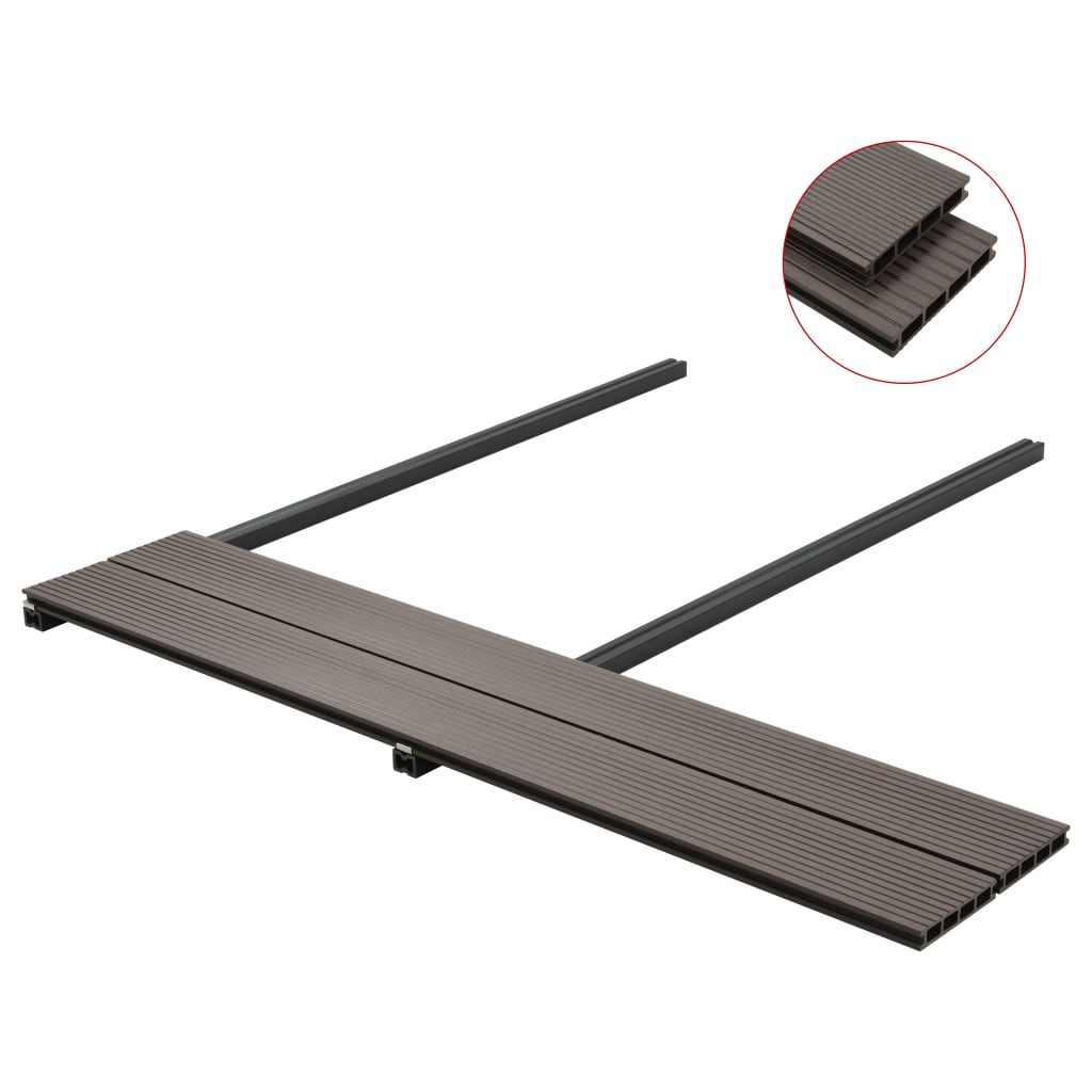 

vidaXL Terrasplanken HKC met accessoires 40 m² 4 m donkerbruin