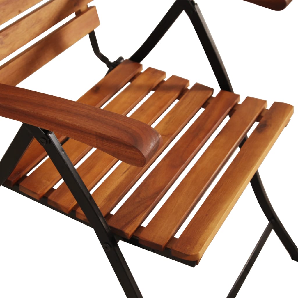 2 ks polohovatelné zahradní židle masivní akáciové dřevo